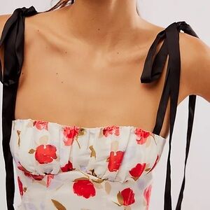 NWT For Love & Lemons Gayane Bustier Top in
White Multi Sz M